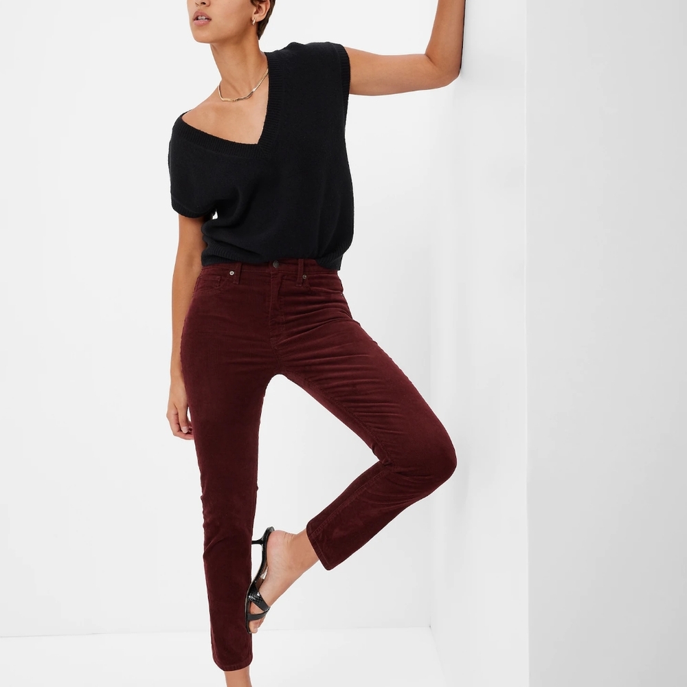 Gap slim burgundy corduroy pants